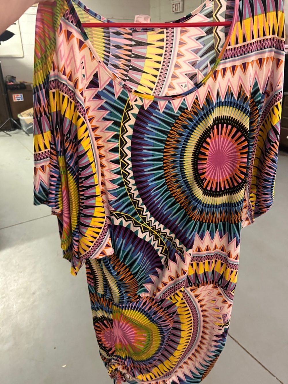Lascana Vibrant Geometric Sunburst Shift Dress - Multicolor - Picture 4 of 6